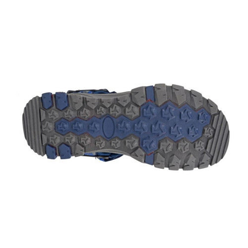 (8 UK, Navy/Grey) PDQ Mens Logo Sandals 2