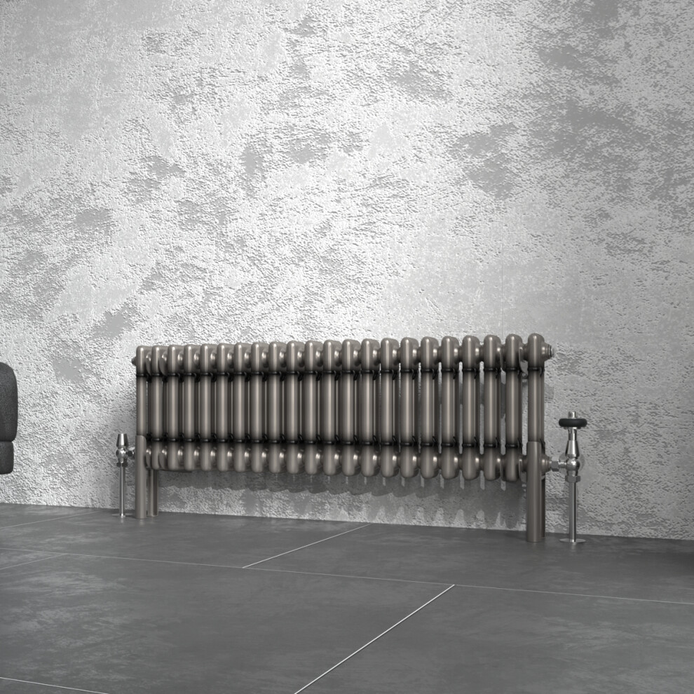 (300X1010mm) Right Radiators Vertical Traditional 2 Column Cast Iron Style Radiator Raw Metal 5063123414180