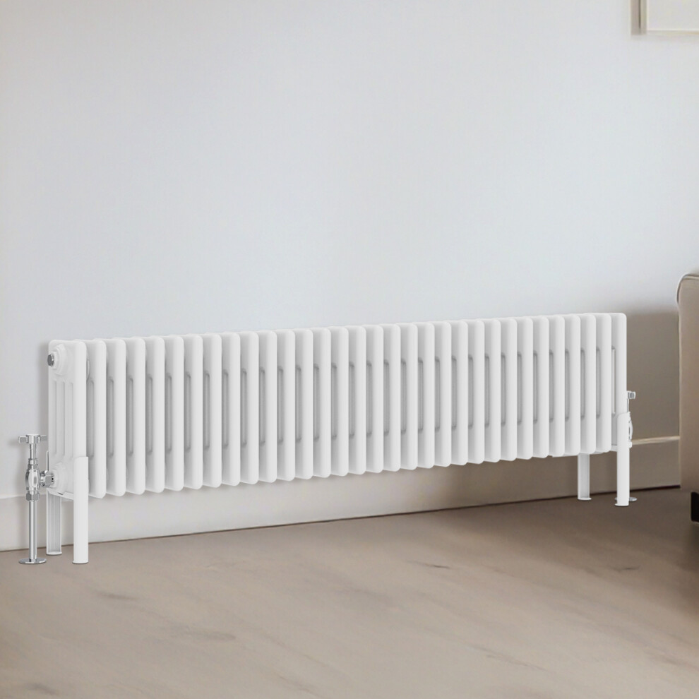 (300X1460mm) Right Radiators Horizontal Traditional 4 Column Cast Iron Style Radiator 5063123981316