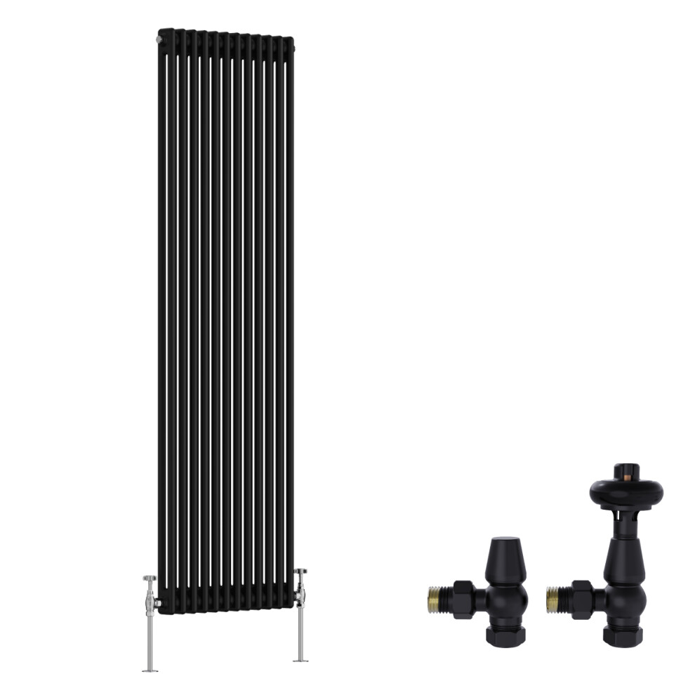 (1800X560mm) Right Radiators Traditional 2 Column Radiator Vertical Cast Iron Style With Antique Design Angled Trv Valves 5063767571782