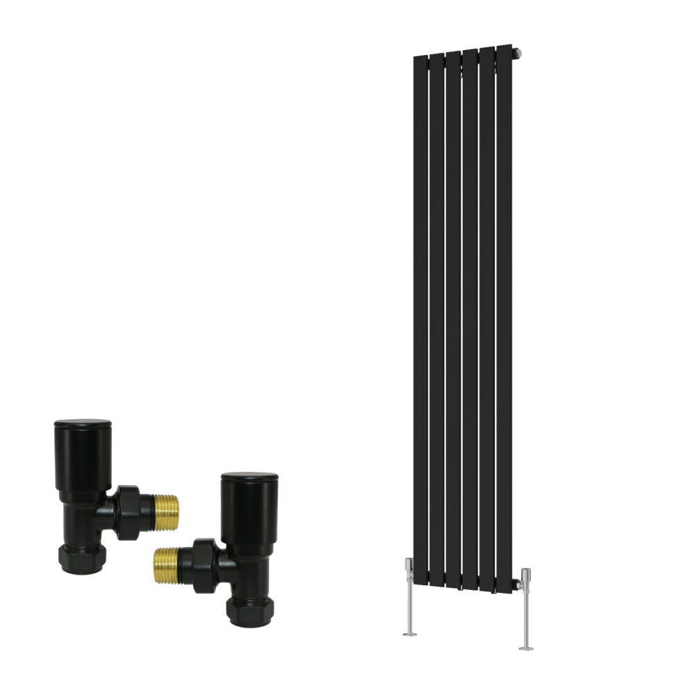 (1800X408mm) Right Radiators Vertical Single Flat Panel Rads Designer Radiator With Angled Manual Valves 5063123999175