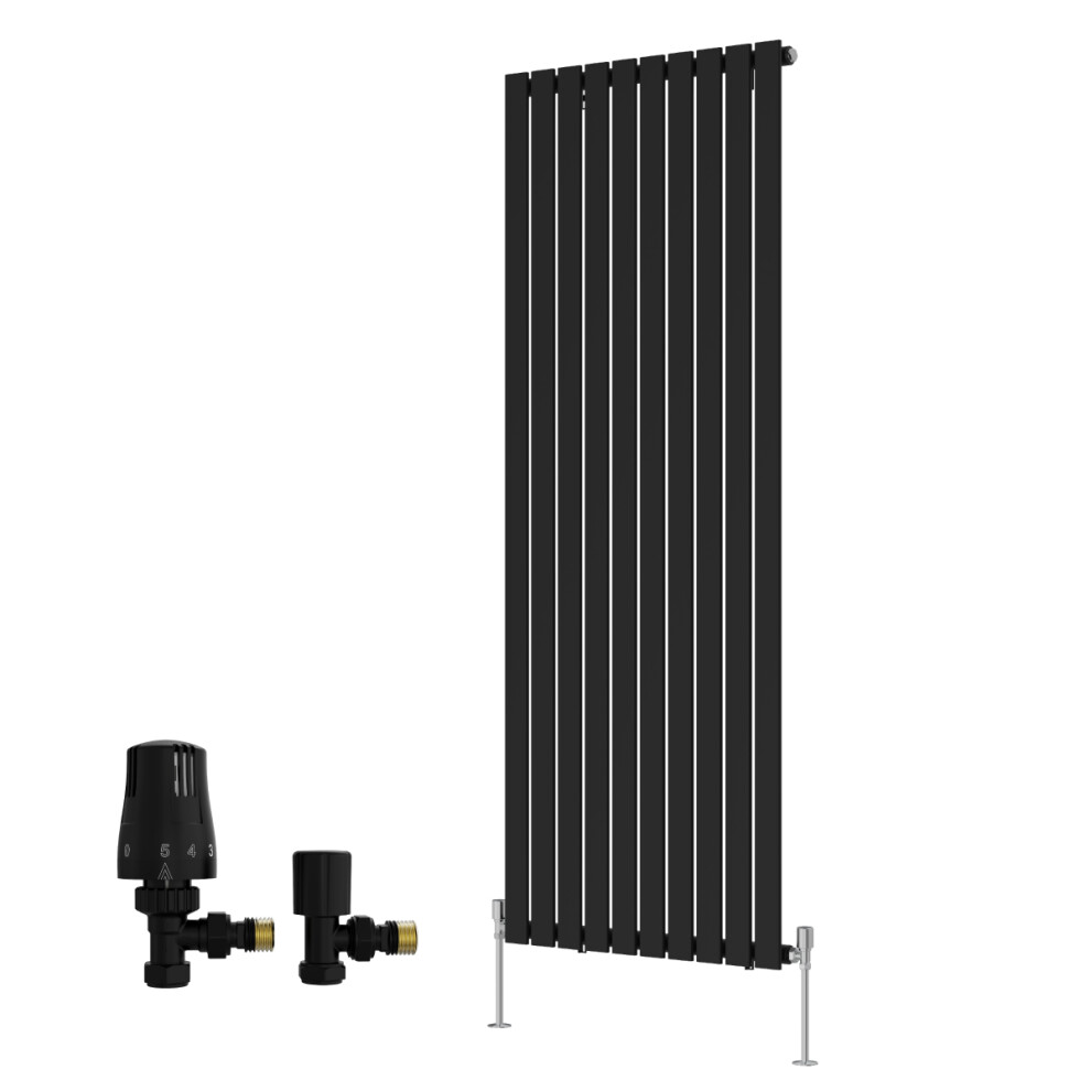 (1800X680mm) Right Radiators Single Vertical Designer Radiator Flat Panel Rads With Angled Trv Thermostatic Valves 5063767942438