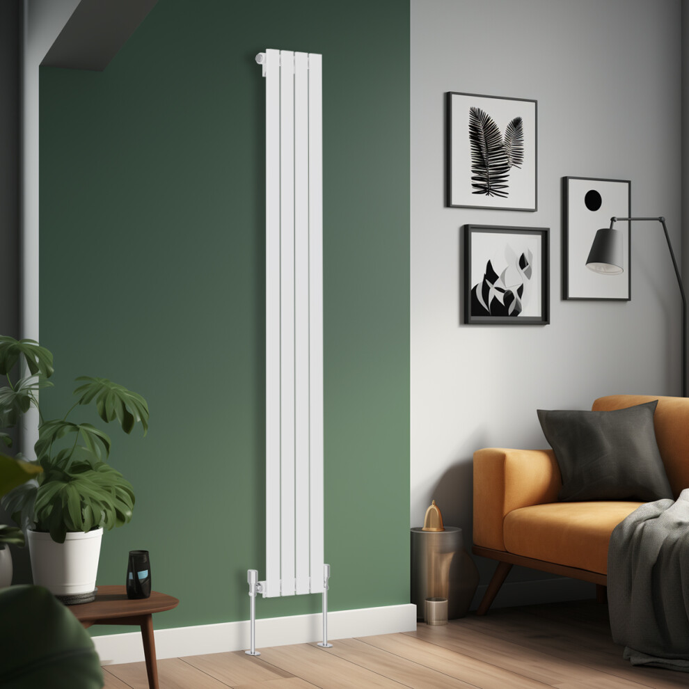 Right Radiators 1800X272 Mm Vertical Single Flat Panel Designer Radiator White 5063123409971