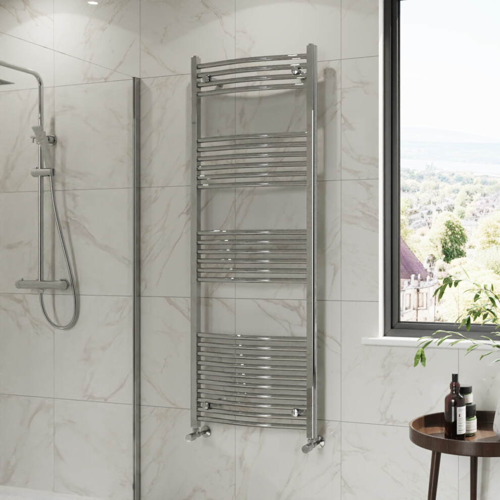 Right Radiators 1600X600 Mm Curved Heated Towel Rail Radiator Bathroom Ladder Warmer Chrome 5063123420662