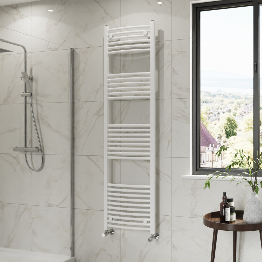 Right Radiators 1800X500 Mm Curved Heated Towel Rail Radiator Bathroom Ladder Warmer White 5063123420792