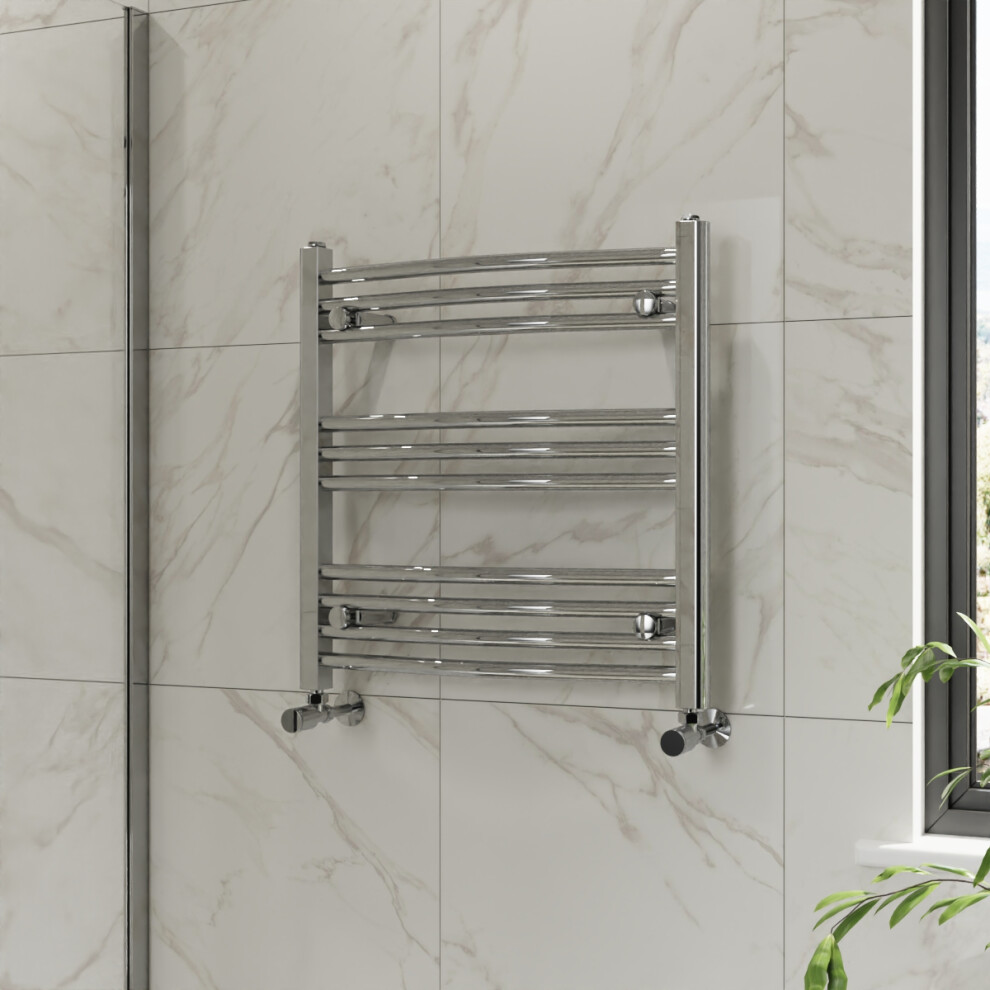 Right Radiators 600X600 Mm Curved Heated Towel Rail Radiator Bathroom Ladder Warmer Chrome 5063123419864