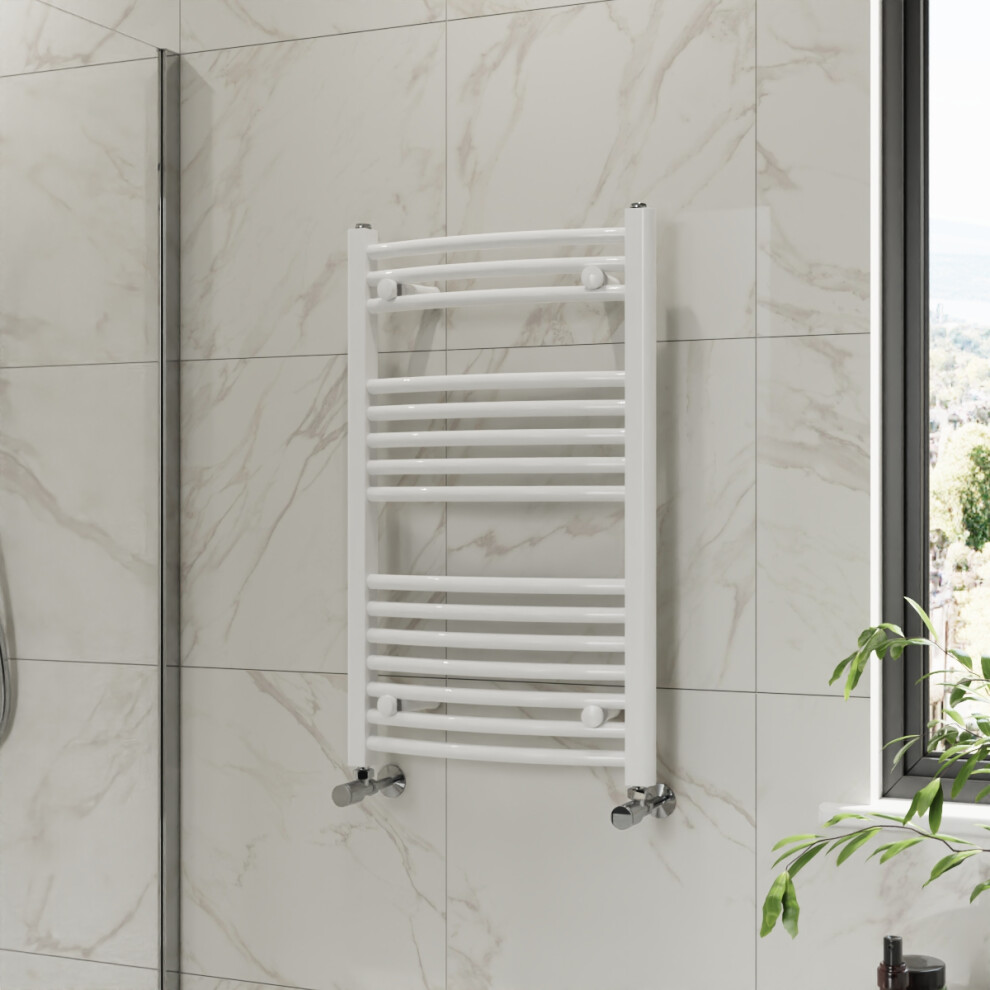 Right Radiators 800X500 Mm Curved Heated Towel Rail Radiator Bathroom Ladder Warmer White 5063123419994