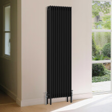 Right Radiators Traditional 4 Column Radiator Vertical Heating Cast Iron Style Rads 1800x560mm Black