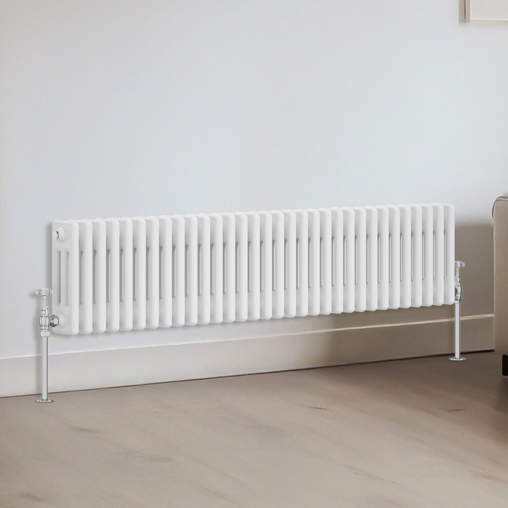 Right Radiators Traditional 3 Column Radiator Horizontal Heating Cast Iron Style Rads 300X1462mm White 5063123981095