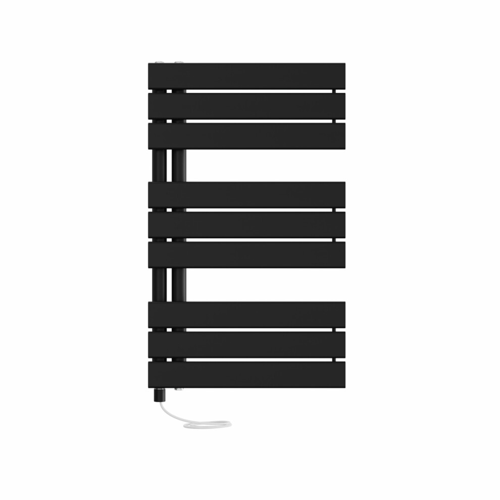 Right Radiators Prefilled Electric Heated Towel Rail Flat Panel Bathroom Ladder Warmer Rads - 824X500mm Black 5063123584760