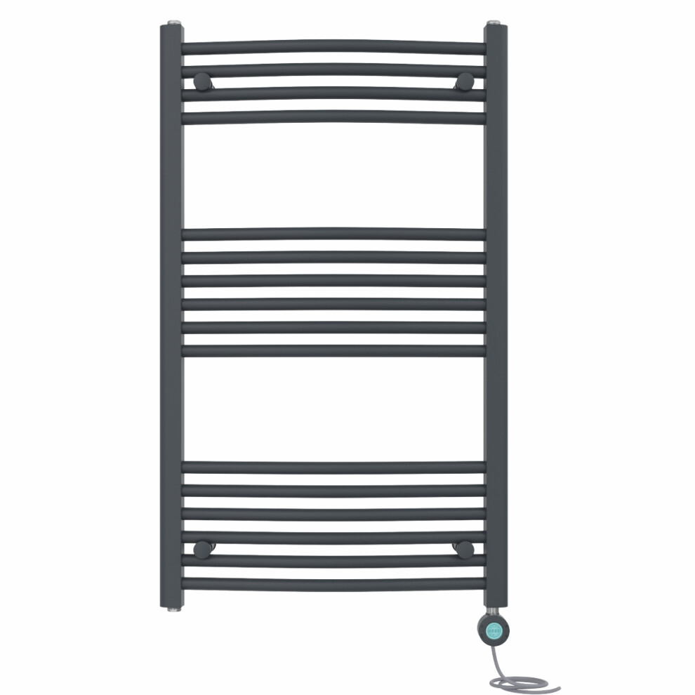 Right Radiators Prefilled Thermostatic Wifi Electric Heated Towel Rail Curved Bathroom Ladder Warmer - Anthracite 1000X600 Mm 5063123448659