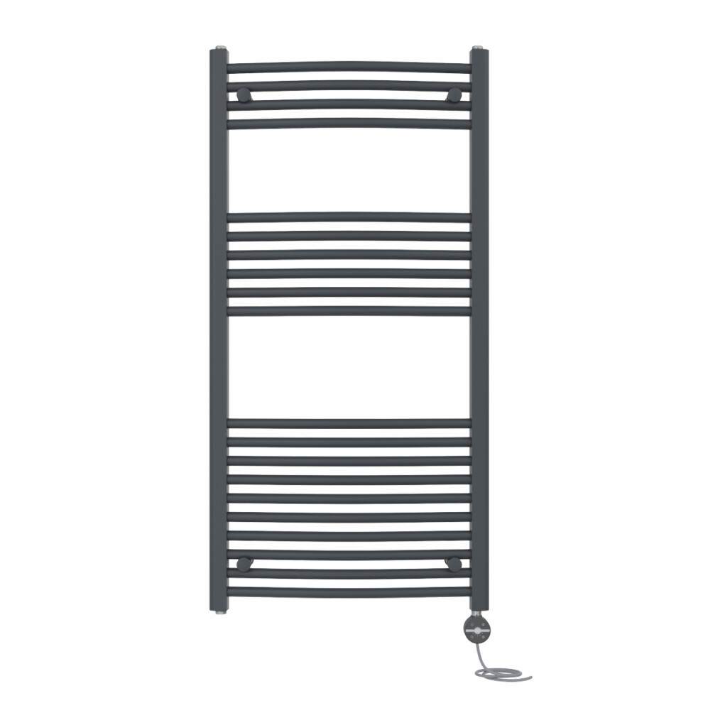 Right Radiators Prefilled Thermostatic Electric Heated Towel Rail Curved Ladder Warmer Rads - Anthracite 1200X600 Mm 5063123451536
