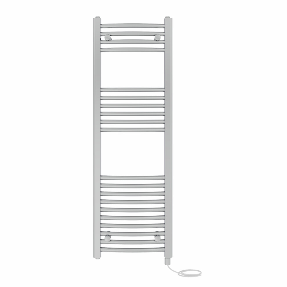 Right Radiators Prefilled Electric Curved Heated Towel Rail Bathroom Ladder Warmer Rads - Chrome 1200X400 Mm 5063123443272