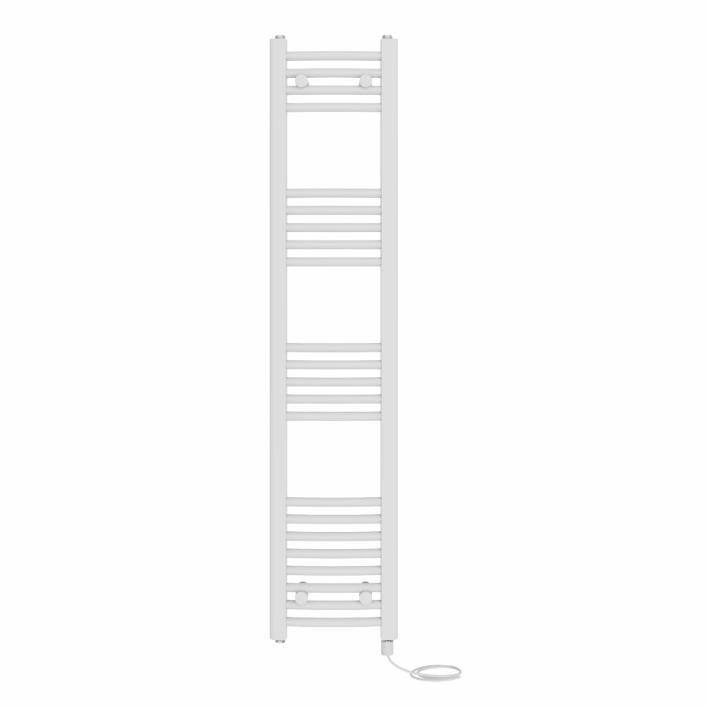Right Radiators Prefilled Electric Curved Heated Towel Rail Bathroom Ladder Warmer Rads - White 1400X300 Mm 5063123443401