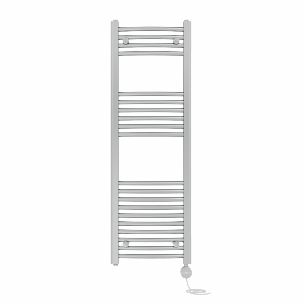 Right Radiators Prefilled Thermostatic Electric Heated Towel Rail Curved Ladder Warmer Rads - Chrome 1200X400 Mm 5063123451437