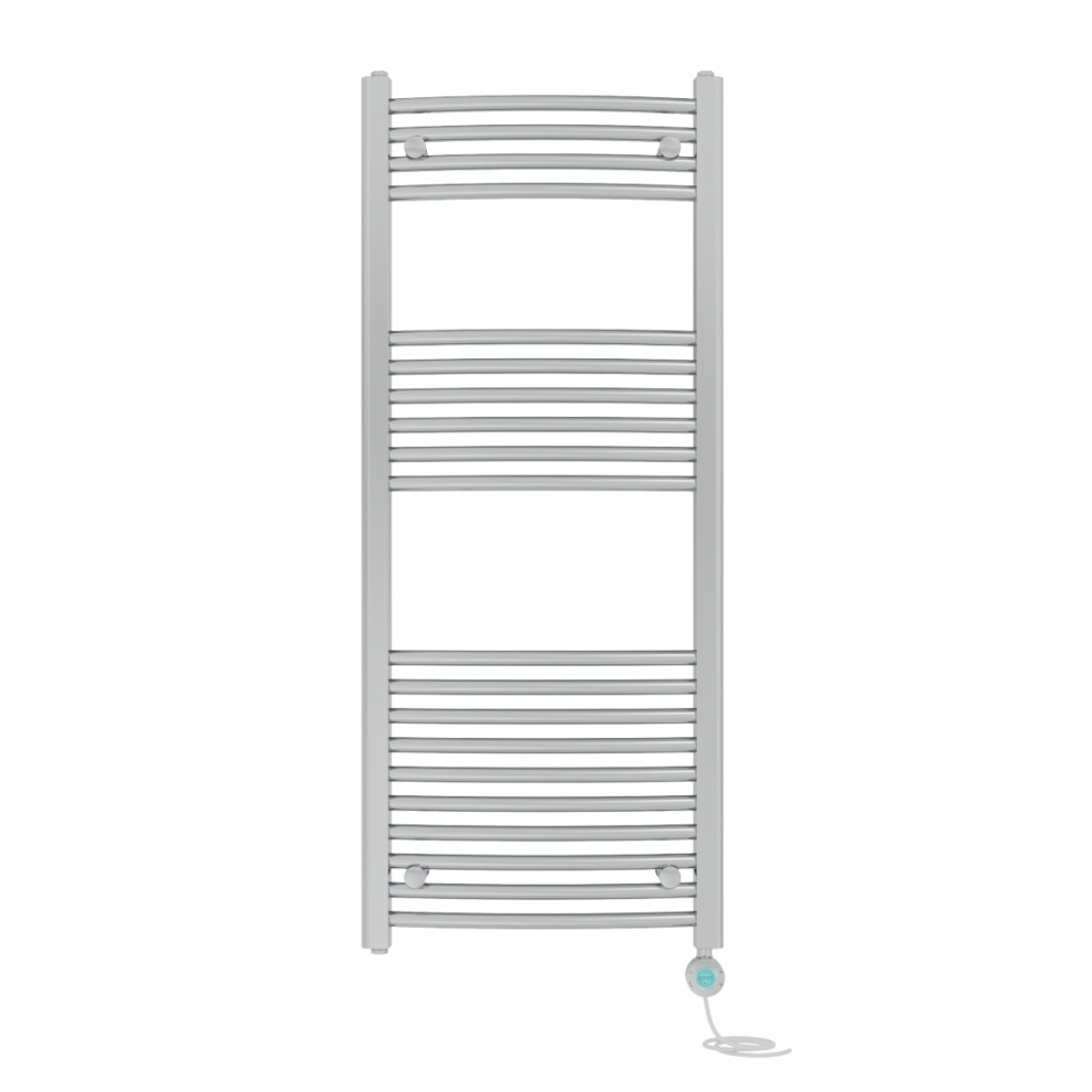 Right Radiators Prefilled Thermostatic Electric Heated Towel Rail Curved Bathroom Ladder Warmer - Chrome 1200X500 Mm 5063123446037
