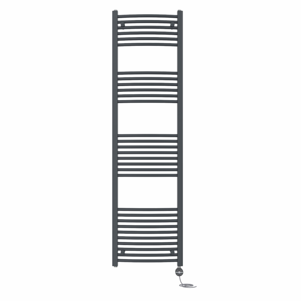 Right Radiators Prefilled Thermostatic Electric Heated Towel Rail Curved Ladder Warmer Rads - Anthracite 1800X500 Mm 5063123451970