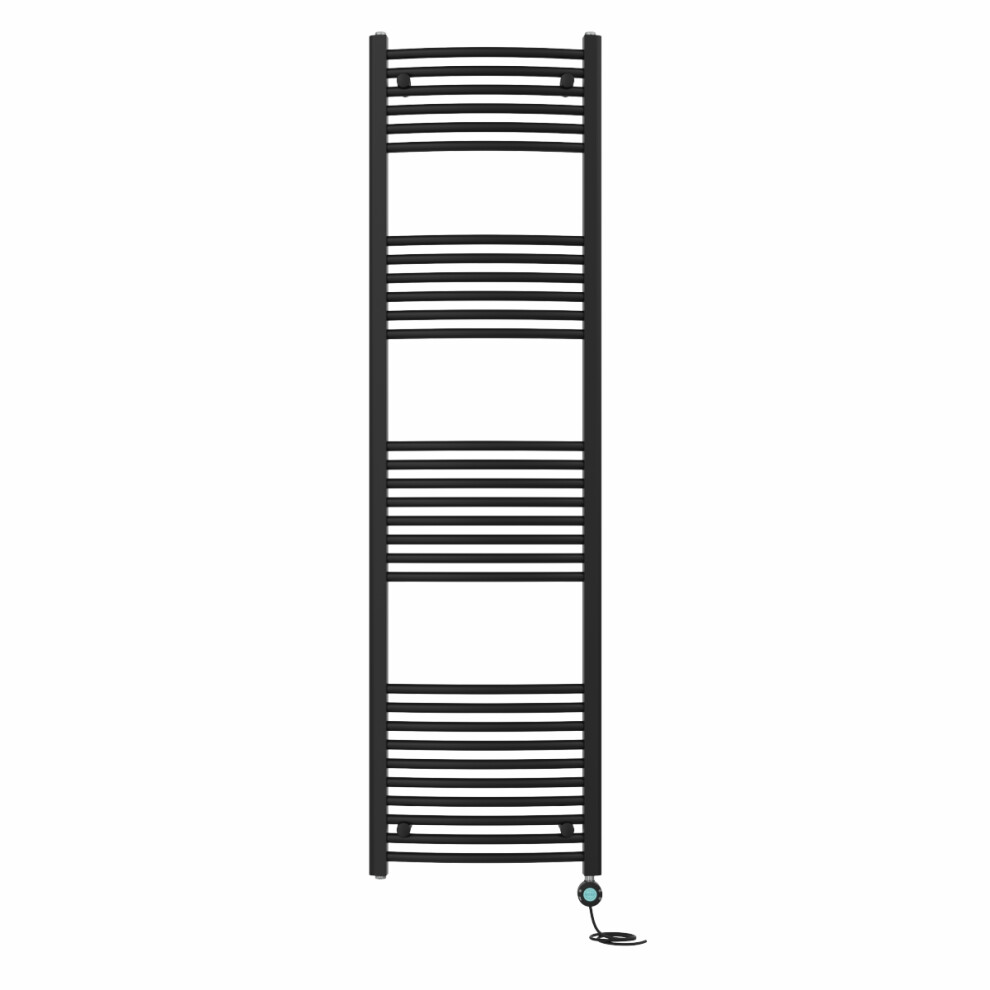 Right Radiators Prefilled Thermostatic Wifi Electric Heated Towel Rail Curved Bathroom Ladder Warmer - Black 1800X500 Mm 5063123449267