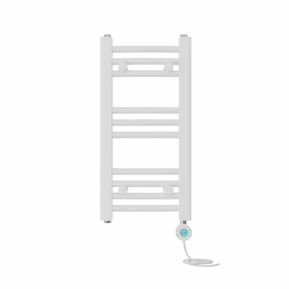 Right Radiators Prefilled Thermostatic Electric Heated Towel Rail Curved Bathroom Ladder Warmer - White 600X300 Mm 5063123445481