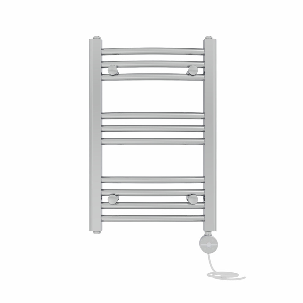Right Radiators Prefilled Thermostatic Electric Heated Towel Rail Curved Ladder Warmer Rads - Chrome 600X400 Mm 5063123450959