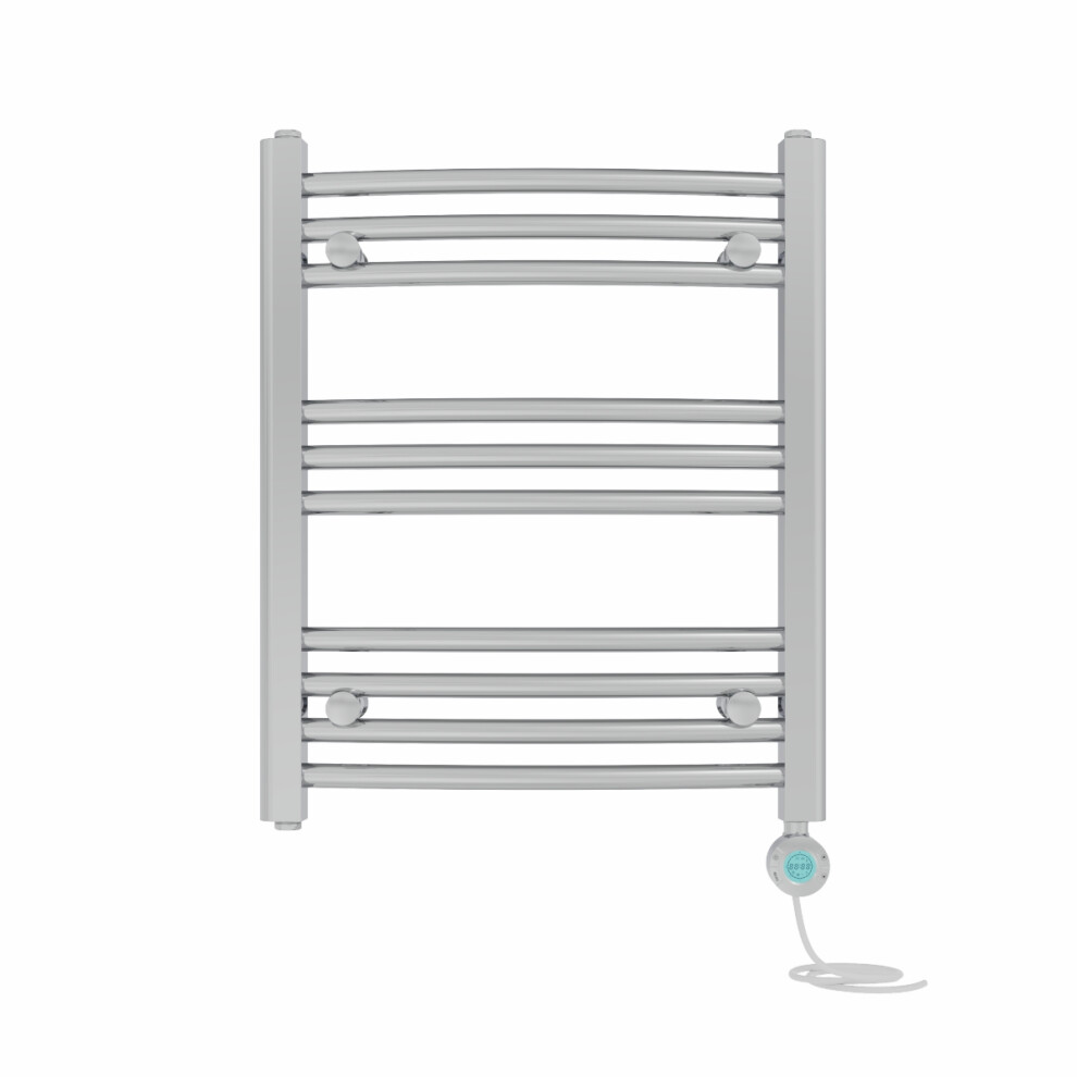 Right Radiators Prefilled Thermostatic Wifi Electric Heated Towel Rail Curved Bathroom Ladder Warmer - Chrome 600X500 Mm 5063123448277