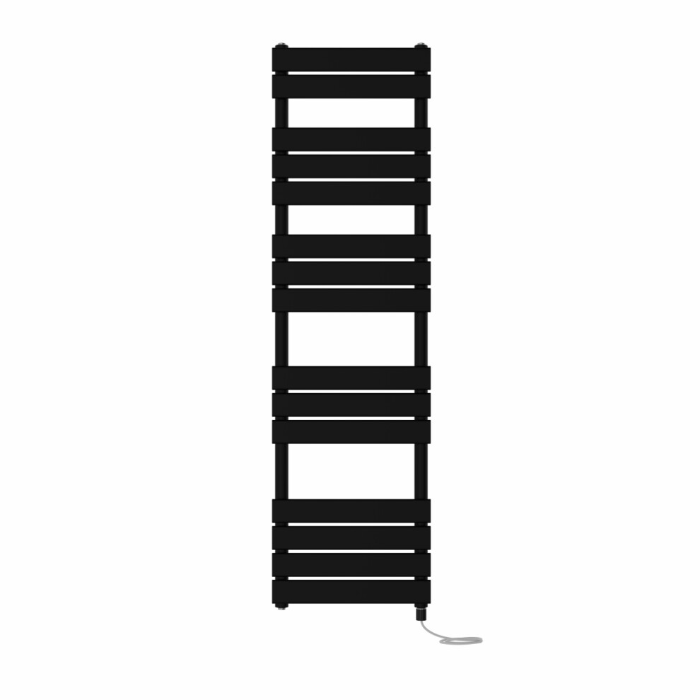 Right Radiators Prefilled Electric Flat Panel Heated Towel Rail Bathroom Ladder Warmer Rads - Black 1600X450 Mm 5063123441483