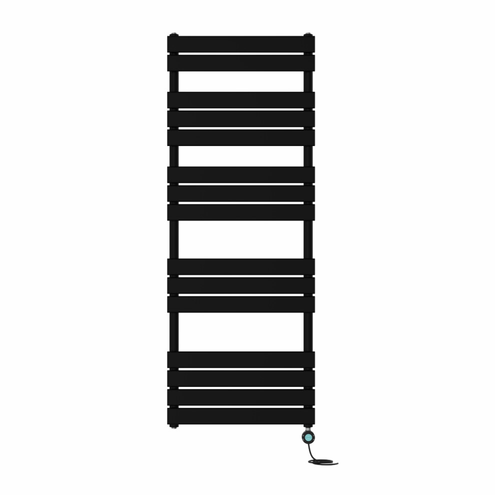 Right Radiators Prefilled Thermostatic Wifi Electric Heated Towel Rail Flat Panel Bathroom Ladder Warmer - Black 1600X600 Mm 5063123446969