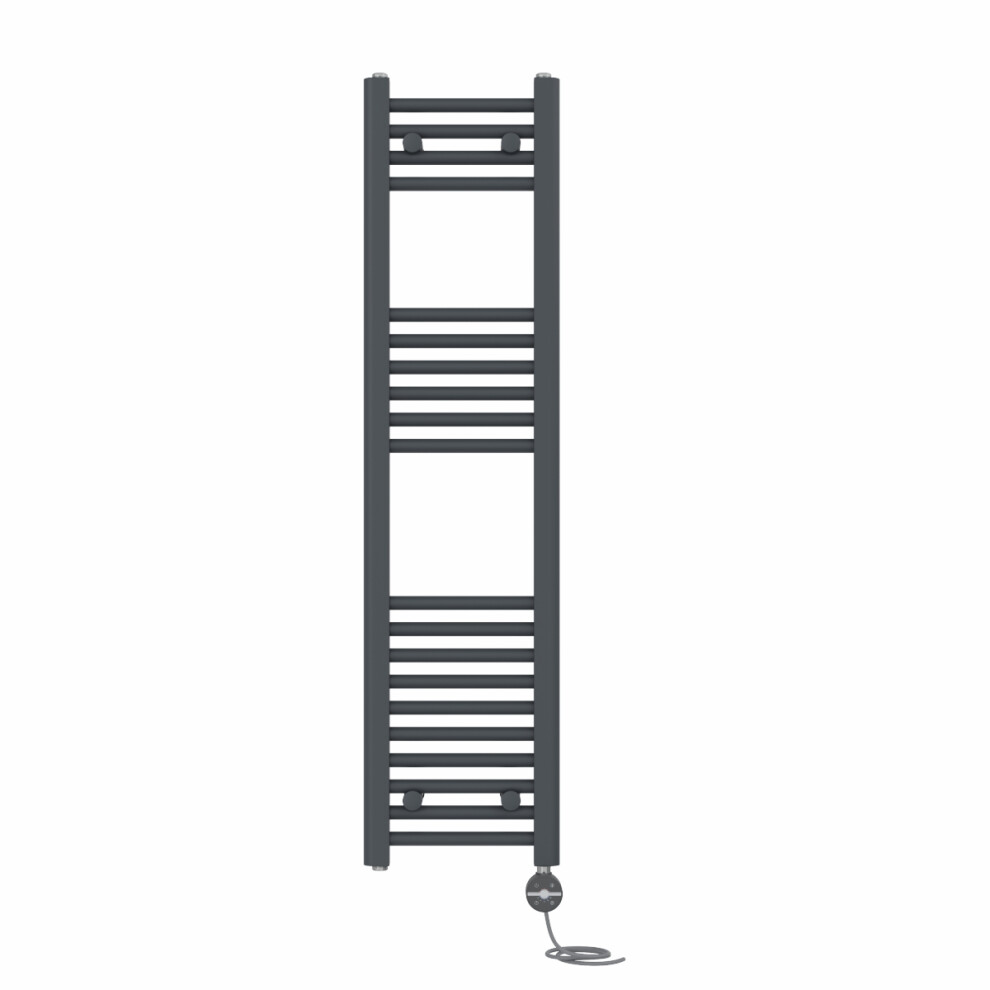 Right Radiators Prefilled Thermostatic Electric Heated Towel Rail Straight Ladder Warmer Rads - Anthracite 1200X300 Mm 5063123450294