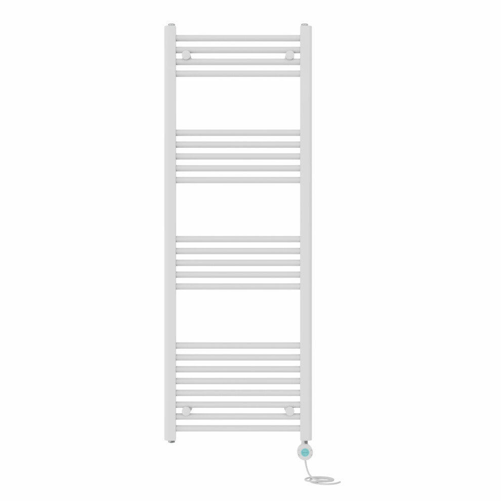 Right Radiators Prefilled Thermostatic Electric Heated Towel Rail Straight Bathroom Ladder Warmer - White 1400X500 Mm 5063123445085