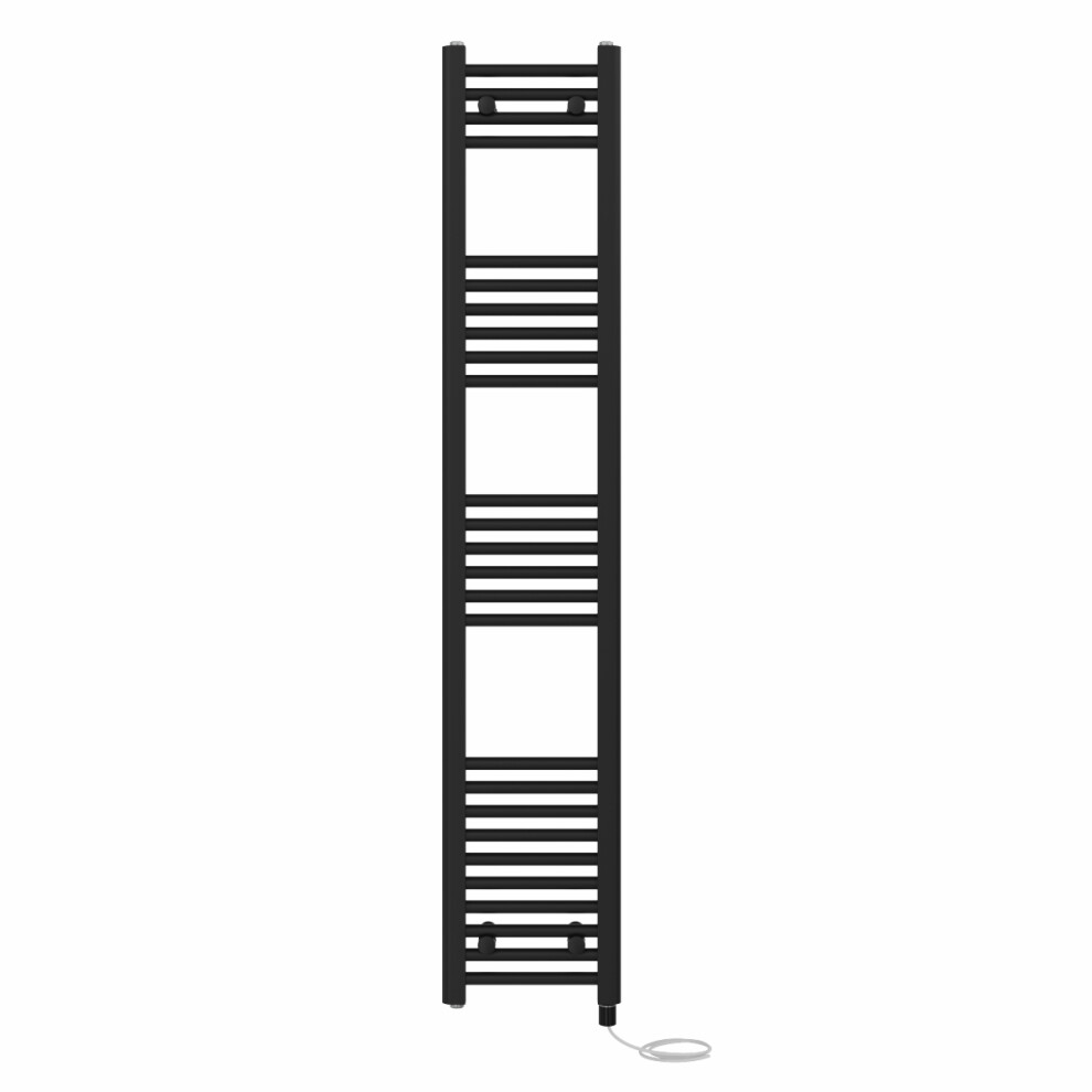Right Radiators Prefilled Electric Straight Heated Towel Rail Bathroom Ladder Warmer Rads - Black 1600X300 Mm 5063123442466
