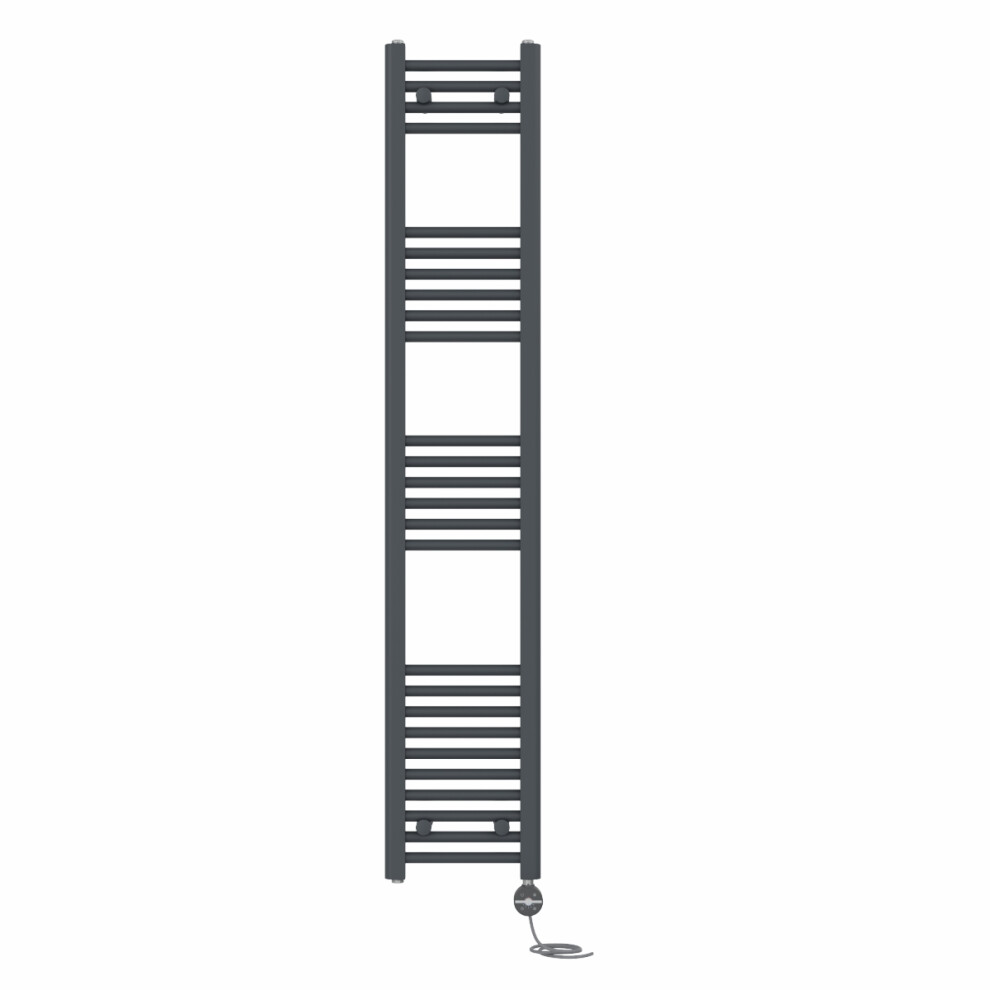 Right Radiators Prefilled Thermostatic Electric Heated Towel Rail Straight Ladder Warmer Rads - Anthracite 1600X300 Mm 5063123450614