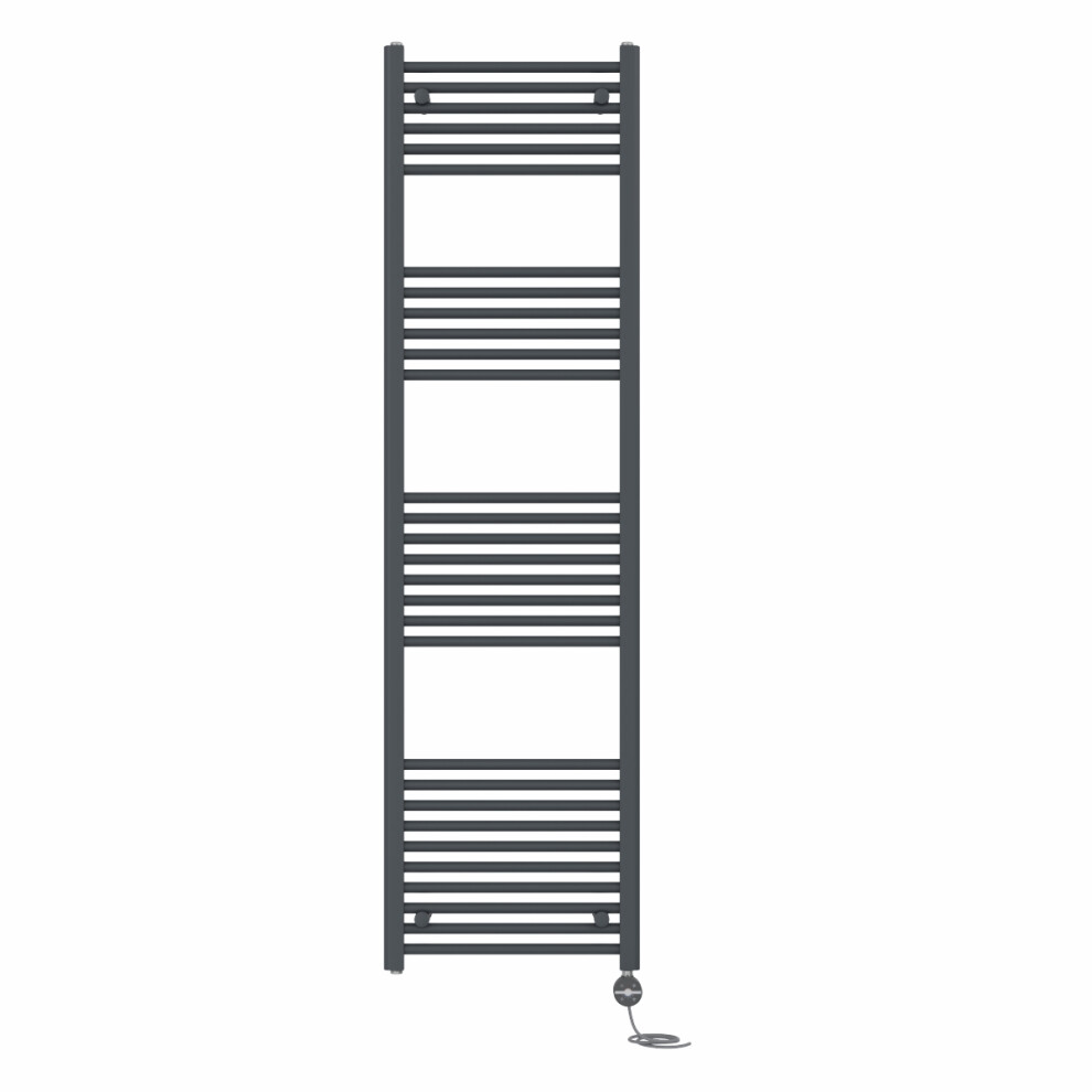 Right Radiators Prefilled Thermostatic Electric Heated Towel Rail Straight Ladder Warmer Rads - Anthracite 1800X500 Mm 5063123450850