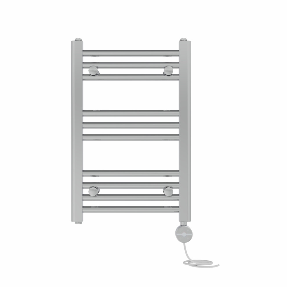 Right Radiators Prefilled Thermostatic Electric Heated Towel Rail Straight Ladder Warmer Rads - Chrome 600X400 Mm 5063123449830