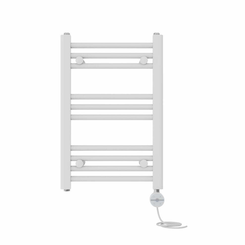 Right Radiators Prefilled Thermostatic Electric Heated Towel Rail Straight Ladder Warmer Rads - White 600X400 Mm 5063123449847
