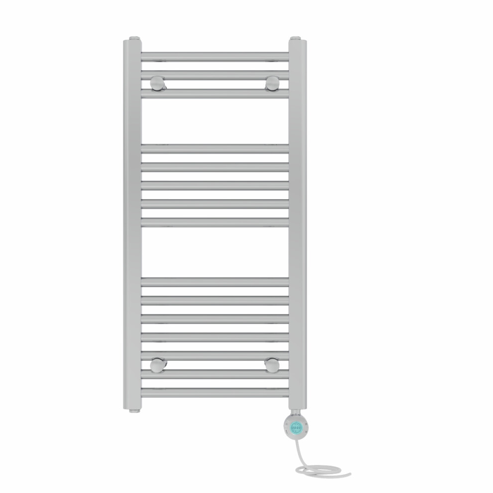 Right Radiators Prefilled Thermostatic Electric Heated Towel Rail Straight Bathroom Ladder Warmer - Chrome 800X400 Mm 5063123444552