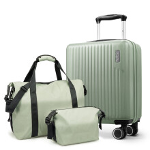 LUGG Vacay 3-Piece 15inch Suitcase, Duffel Bag & Toiletry Bag, Travel Set, Sage Green