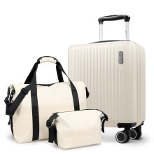 LUGG Vacay 3-Piece 15inch Suitcase, Duffel Bag & Toiletry Bag, Travel Set, Stone
