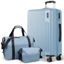 LUGG Vacay 3-Piece 28inch Suitcase, Duffel Bag & Toiletry Bag Travel Set, Slate Blue