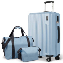 LUGG Vacay 3-Piece 24inch Suitcase, Duffel Bag & Toiletry Bag Travel Set, Slate Blue