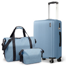 LUGG Vacay 3-Piece 20inch Suitcase, Duffel Bag & Toiletry Bag Travel Set, Slate Blue