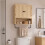 Homcom HOMCOM Bathroom Cabinet with 2 Doors and Adjustable Shelf, Oak 2