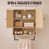 Homcom HOMCOM Bathroom Cabinet with 2 Doors and Adjustable Shelf, Oak 4