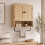 Homcom HOMCOM Bathroom Cabinet with 2 Doors and Adjustable Shelf, Oak 9