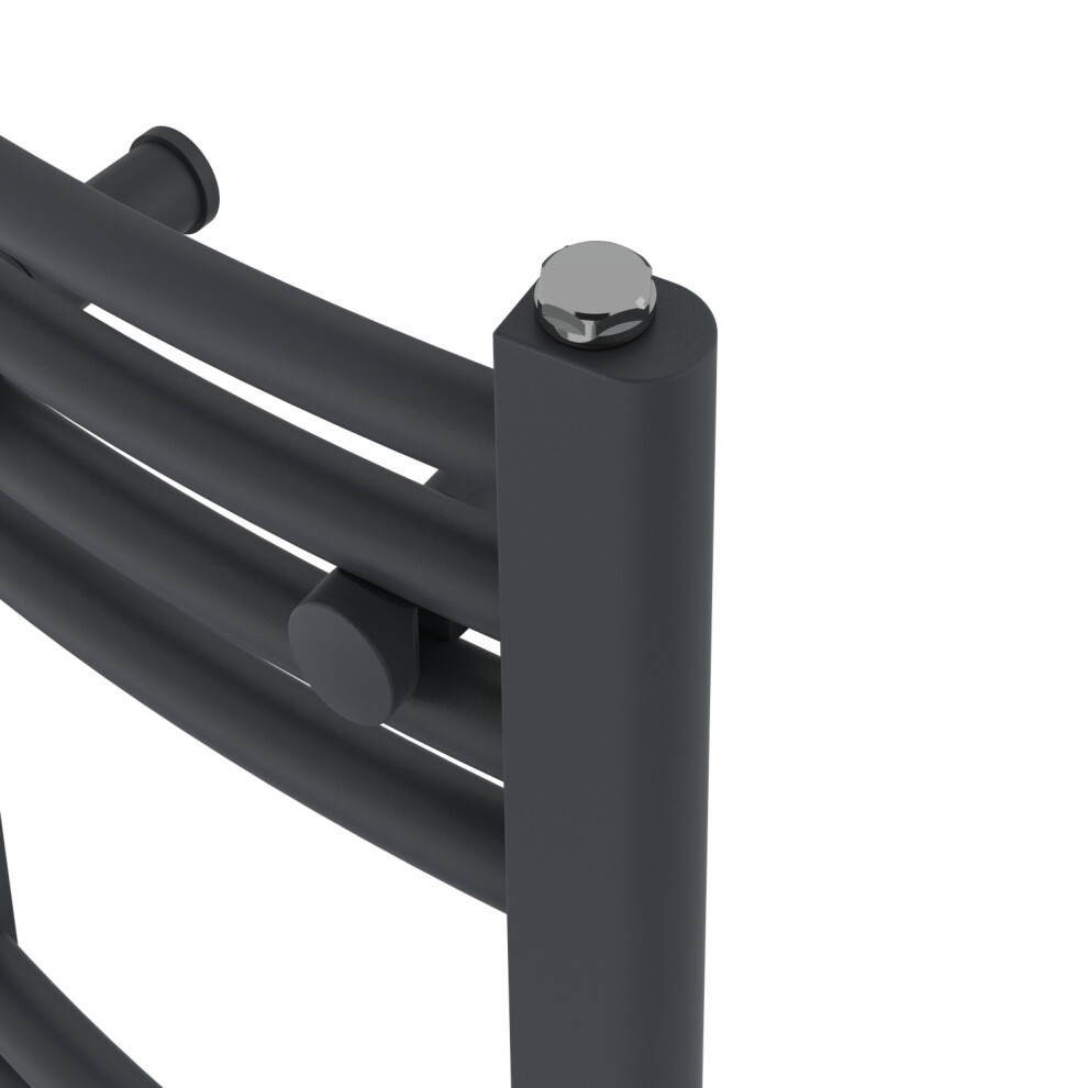 Right Radiators Prefilled Thermostatic Electric Heated Towel Rail Curved Bathroom Ladder Warmer - Anthracite 1600X500 Mm 5063123446372
