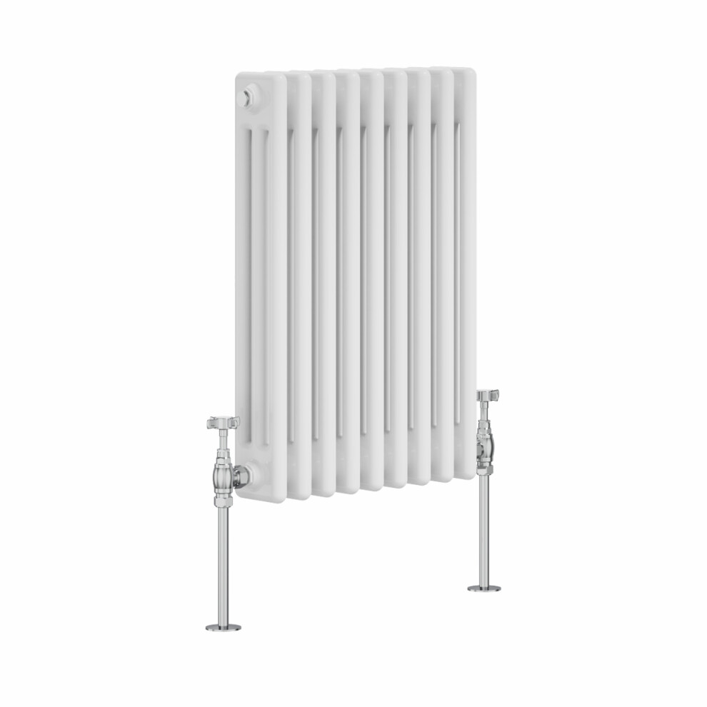 (600X427mm) Right Radiators Traditional 3 Column Radiator Vertical Cast Iron Style With Antique Design Angled Trv Valves 5063767571195