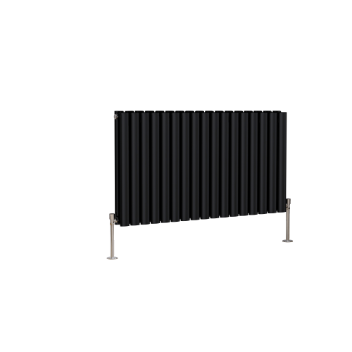 Right Radiators 600x1003mm Horizontal Double Oval Column Designer Radiator Black 1