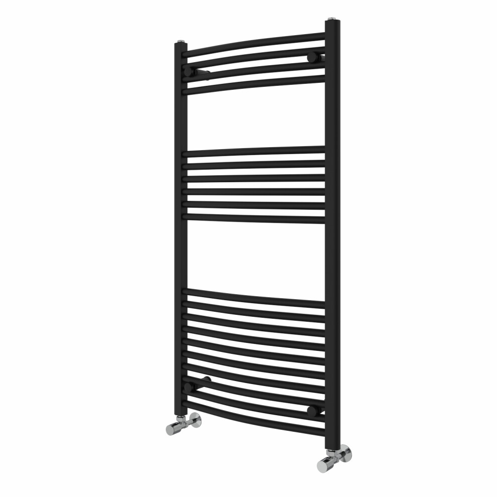 Right Radiators 1200X600 Mm Curved Heated Towel Rail Radiator Bathroom Ladder Warmer Black 5063123420372