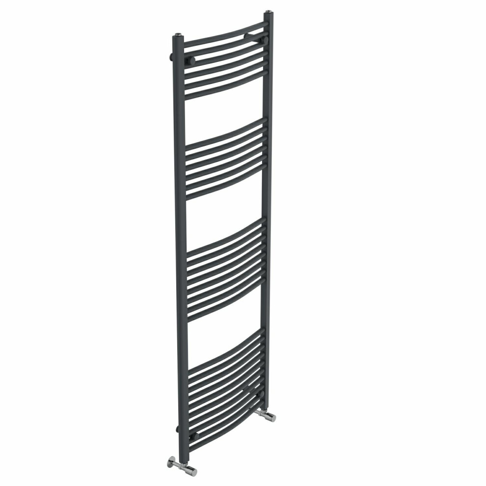 Right Radiators 1800X600 Mm Curved Heated Towel Rail Radiator Bathroom Ladder Warmer Anthracite 5063123420846