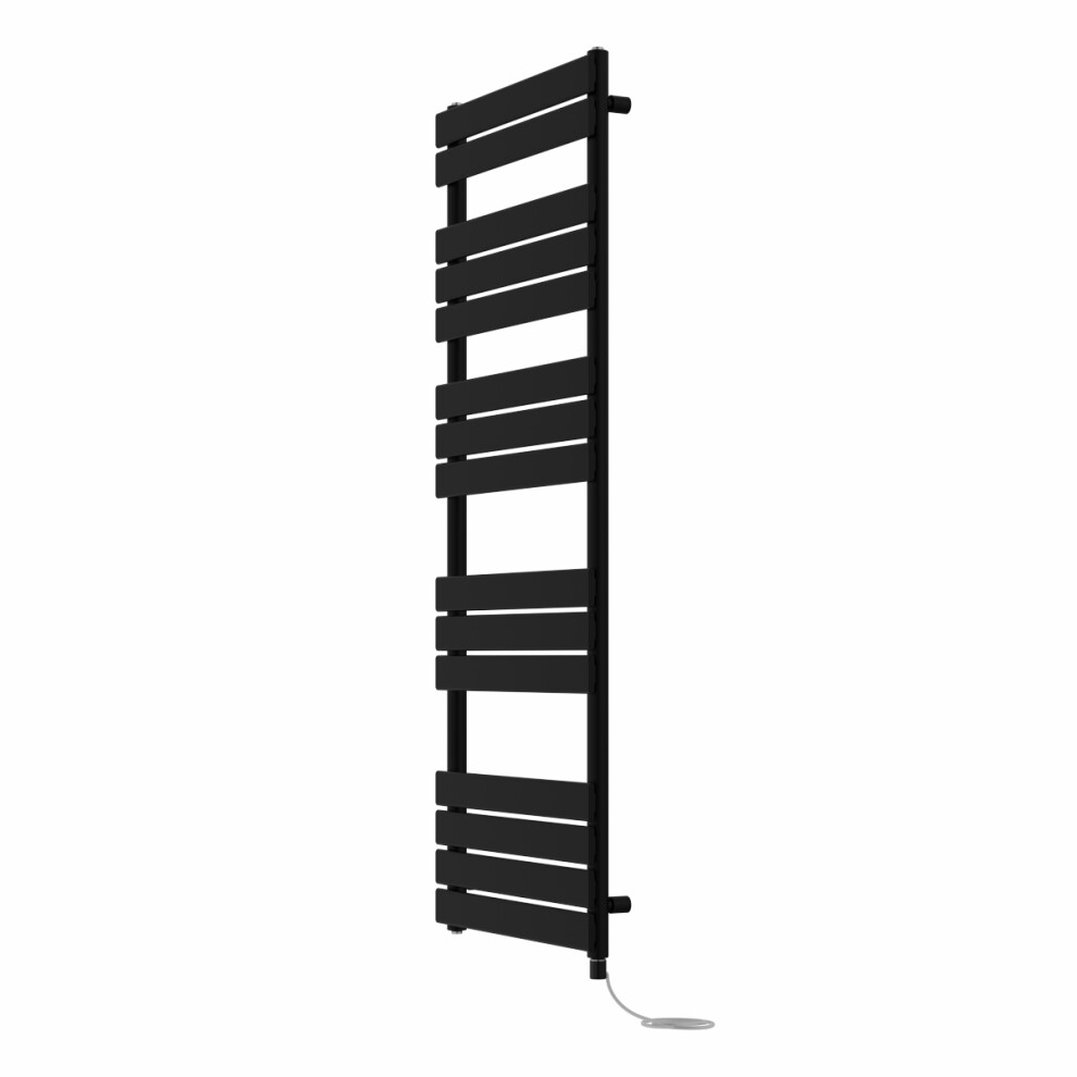 Right Radiators Prefilled Electric Flat Panel Heated Towel Rail Bathroom Ladder Warmer Rads - Black 1600X600 Mm 5063123441520