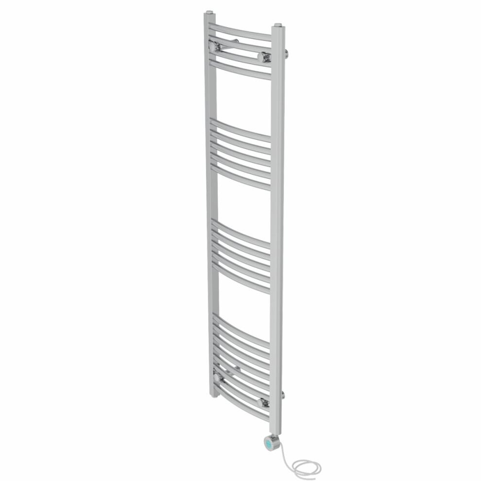Right Radiators Prefilled Thermostatic Electric Heated Towel Rail Curved Bathroom Ladder Warmer - Chrome 1400X400 Mm 5063123446150